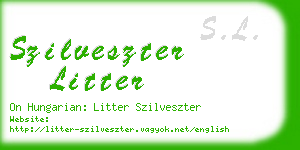 szilveszter litter business card